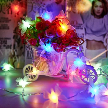 2m 3m Batérie Prevádzkované Vianočné Girlandy Svetlá Navidad 4m 5m 10m 3D Butterfly LED Reťazec Rozprávkových Svetiel Guirlande Lumineuse Led