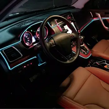 2M Neónové Svetlo Svietiť, EL Drôt, Lano Páska, Kábel, Pás LED, Neónové Svetlá Auta Dekoratívne Stuhou Lampa Ice Blue Na BMW E60 E46 E39 M5 M3