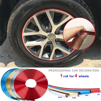 2meter/Veľa Mriežka klipy univerzálny auto chrome ochranu Ráfika kolesa ľahký rám dekorácie Kolízie pásy