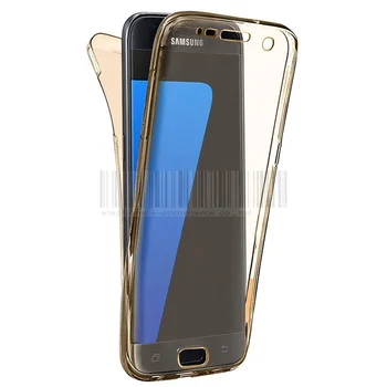 2v1 Telefón puzdro Pre Samsung Galaxy S7 G930 Ultra Tenká Full Body Ochranné TPU Flexibilného GÉLU, Predný+Zadný Kryt Pokožky Fundas