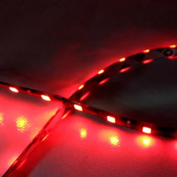 2X 30 cm 5050 12LED Červená Flexibilné LED Pásky Light Decor Vodotesný Pre Domáce Auto, Loď Pásy Lampa Dekorácie DC 12V