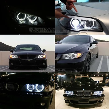 2x Bavlna Svetla Angel Eye LED DRL Auto, Motocykel Hmlové Svetlo Halo Krúžky Nepremokavé Auto Svetlometu Sústruženie Signál S Lampshades