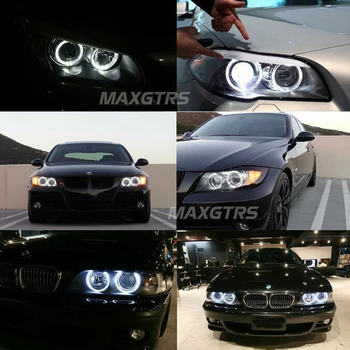 2x Bavlna Svetla Angel Eye LED DRL Auto, Motocykel Hmlové Svetlo Halo Krúžky Nepremokavé Auto Svetlometu Sústruženie Signál S Lampshades