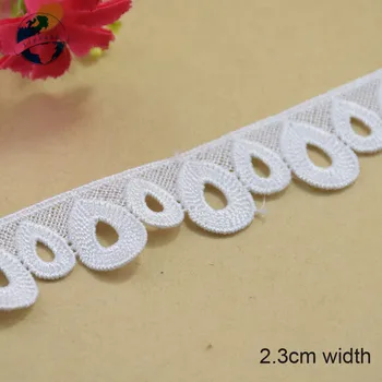 2yards 2.3 cm biele čipky bavlna embroid čipky šitie páse s nástrojmi textílie guipure diy trim osnovné pletenie DIY Odev, Príslušenstvo#3673
