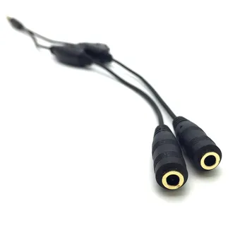 3.5 mm Stereo Samec Dvojitý 3,5 mm Samica Audio konektor pre Slúchadlá Y Rozdeľovací Kábel s ovládaním Hlasitosti Prepínanie