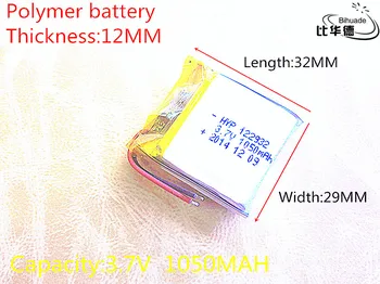 3,7 V 1050mAh 122932 Lithium Polymer Li-Po li ion Nabíjateľnú Batériu buniek Pre Mp3 MP4 MP5 GPS, PSP, mobilné bluetooth
