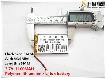 3.7 V,1100mAH,[503455] PLIB; polymer lithium ion / Li-ion batéria pre GPS,mp3,mp4,mp5,dvd,bluetooth,model hračka