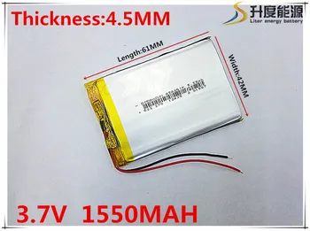 3,7 V 1550mAh 454261 Lithium Polymer Li-Po li ion Nabíjateľnú Batériu buniek Pre Mp3 MP4 MP5 GPS, PSP, mobilný tablet batérie