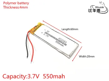 3,7 V 550mAh 402060 Lithium Polymer Li-Po li ion Nabíjateľnú Batériu buniek Pre Mp3 MP4 MP5