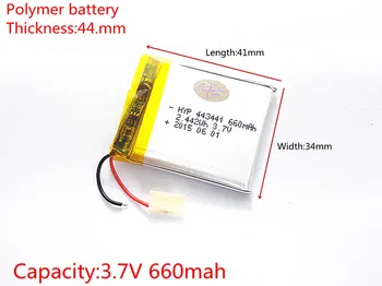 3,7 V 660mAh 443441 Lithium Polymer Li-Po li ion Nabíjateľnú Batériu buniek Pre Mp3 MP4 MP5 GPS, PSP, mobilné bluetooth