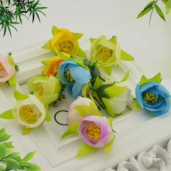 3 cm Malé Čajové Ruže s branže falošné kvety, umelé kvety, lacné, pre domáce svadobné dekorácie Darčeka scrapbooking diy vyšívanie