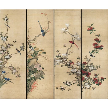 3 d Tapety TV nástennú maľbu na TV joj veľké atrament kvet, vták freskami Čínskom štýle retro tapety pre obývacia izba
