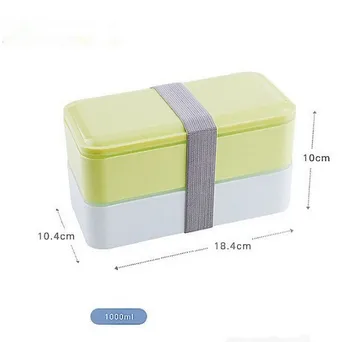 3 Farby 1000ml Dvojvrstvové Lunch Box na Uskladnenie Potravín Kontajner Mikrovlnná Rúra Bento Boxy Riadu Lunchbox BPA Free
