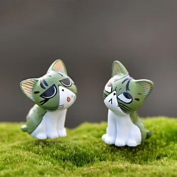3 Farby Kawaii mačky Terárium Miniatúr, Akčné a Hračky Údaje Mini Záhradné Dekorácie Animácie Figúrka Plastové Remeslá