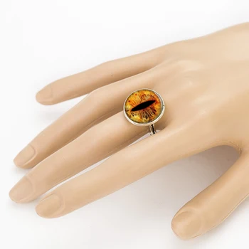 3 farby vintage dragon eye Cat eye sklenenou kupolou cabochon DIY Umenie, Šperky, prstene, darčeky pre odoslať priateľovi nastaviteľný krúžok ručne tkaná