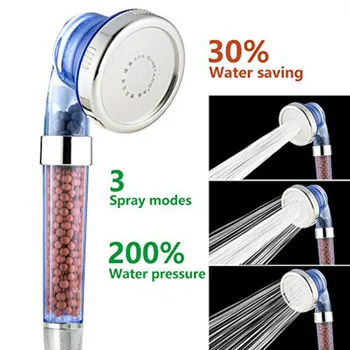 3 Funkcie Nastaviteľné Jetting Sprchový Filter Vody pod Vysokým Tlakom Úsporné Sprchovacie Hlavice Ručné Úsporu Vody, Sprcha Tryska ZJ125