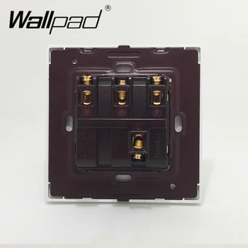 3 Gang Momentálne Kontakt Spínača Reset Prepínače Wallpad Luxusné Wall Light Switch Satin Kovový Panel