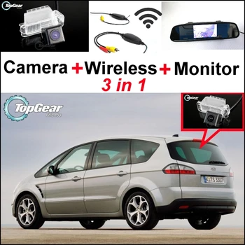 3 in1 Špeciálne Kamery + Bezdrôtový Prijímač + Zrkadlo Monitor Jednoduché DIY Parkovací Systém Pre Ford S-Max, S Max, Smax 2010~