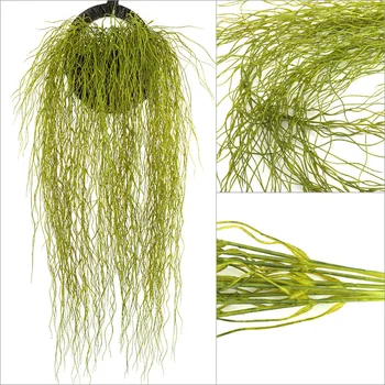 3 Ks Umelé Listy Zelené Rastliny Plastové Trávy Bush Dragon Willow Pobočky V Európskom Štýle Suché Falošné Kvet Domova