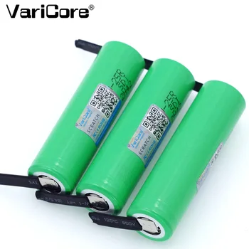 3 ks. VariCore pôvodné INR18650-25R lítiové batérie, 2500 mAh vypúšťanie 20A, Elektronická Cigareta Batérie + zváranie