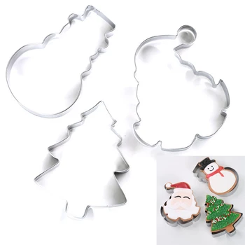 3 kusy Vianočné Vzor Nehrdzavejúcej Ocele Cookie Tortu Rezačky DIY Cukrárske Pečivo Kuchynské Formy na Pečenie Fondant Party Decor