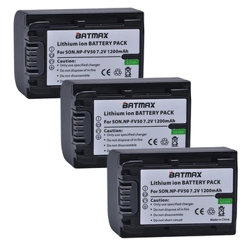 3-Pack NP-FV50 FV50 Fotoaparát, Li-ion Batérie pre Sony NP FV50 HDR-CX150E CX170 CX300 D6544,pre sony NPFV50 príslušenstvo