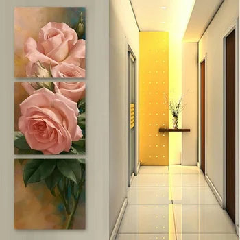 3 Panely Wall Art Obraz Na Plátne Obrazy Ružové Ruže Dekorácie Na Stene Umelecké Obrazy Domova