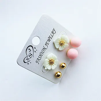 3 pre množinu nové dámske módne šperky veľkoobchod dievča narodeniny, party, kvetina typu pearl náušnice náušnice doprava zadarmo!
