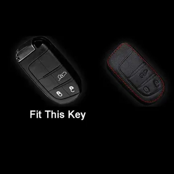 3 Tlačidlo Diaľkové Ovládanie, Kožený Tlačidlo Prípade Fiat Jeep Renegade Kožené Smart Key Kryt Kľúča Vozidla Taška Prachu Kolektora