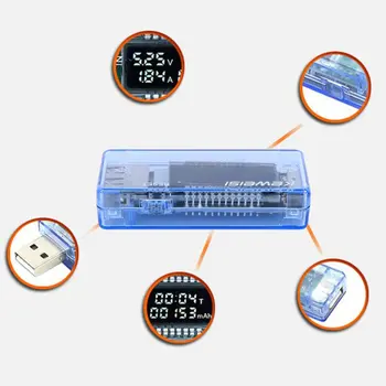 3 v 1 Batéria Tester Napätia, Prúdu Detektora Mobilné Napájacie Napätie Prúd Meter USB Nabíjačka Lekára