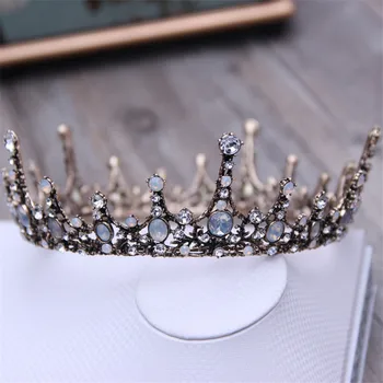 3 štýl Súd Retro Barokové Svadobný Tiara Nevesta Kráľovná Kráľ Koruny Svadobné Vlasy, Šperky, Doplnky Ženy Sprievod Prom Headpiece