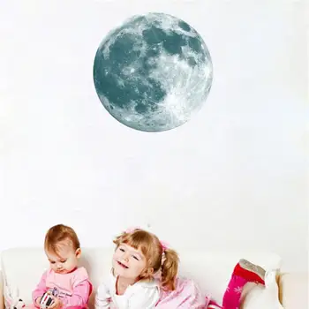 30/40 cm 3D Veľké Mesiac Fluorescenčné Nálepky na Stenu Vymeniteľné Svietiť V Tme Nálepky svietiť v tme žíhanie mesiac nálepky
