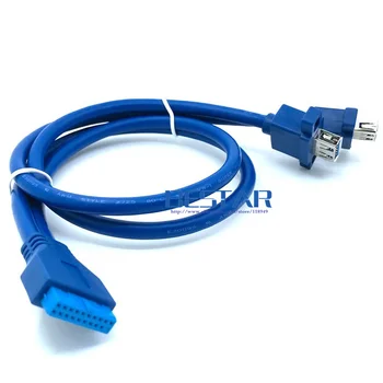30 cm 50 cm 80 cm kábel usb3.0 Dual Port USB 3.0 Žena Skrutku Namontujte Panel Typ základnej Dosky 20kolíkový 20p Kábel kábel 0,3 m 0,5 m 0.8 m