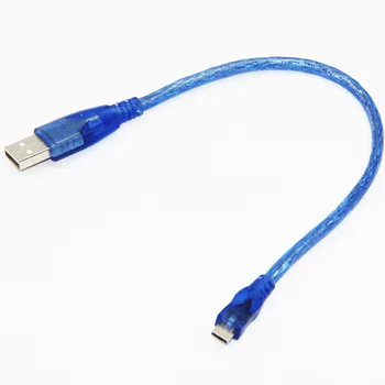 30 cm Micro USB 2.0 Dátový Kábel USB-A na Mirco-B Dual Tienenie(Fólie+Opletené) Vysoká Rýchlosť Prenosu Modrá
