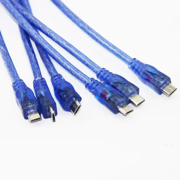 30 cm Micro USB 2.0 Dátový Kábel USB-A na Mirco-B Dual Tienenie(Fólie+Opletené) Vysoká Rýchlosť Prenosu Modrá