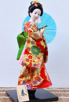 30 cm Starožitné Japonské Kimono Textílie Geisha Sochy Obývacia izba Deocrative Remesiel Nový dom ozdoby deti' narodeninám