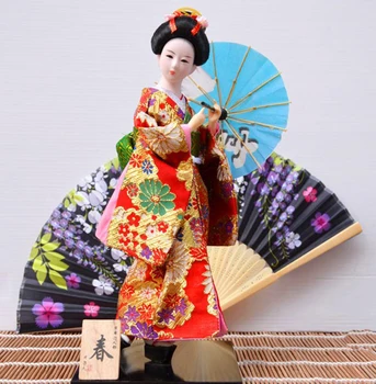 30 cm Starožitné Japonské Kimono Textílie Geisha Sochy Obývacia izba Deocrative Remesiel Nový dom ozdoby deti' narodeninám