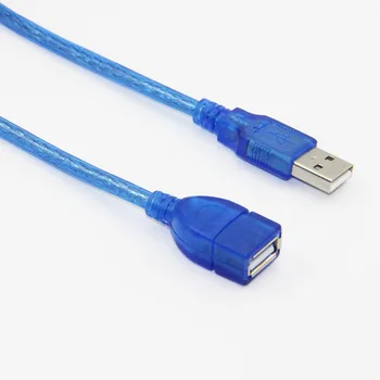 30 cm, USB 2.0 Predlžovací Kábel mužmi a M/F Dual Tienenie(Fólie+Opletené) Vysoká Rýchlosť Transparentná Modrá