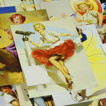 30 ks/ veľa Nových Vintage Girl Elvgren Marilyn Monroe Van Gogh vianočné pohľadnice, pohľadnice set/Gift Card/Post karta 8 dizajn
