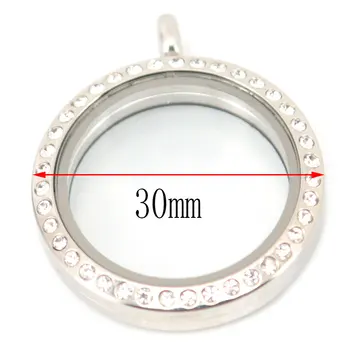 30 mm kolo magnet crystal nehrdzavejúcej ocele 316 Pamäť žijúcich sklo medailón prívesok , sklo medailón plávajúce zobrazili kľúčové tlačidlá pre Ženy