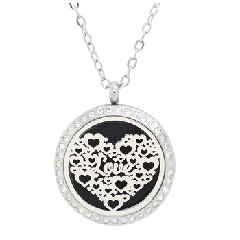 30 MM Magnetické Esenciálny Olej Difúzor náhrdelník pre Ženy 316L Nerezovej Ocele, Aromaterapia Náhrdelník Prívesok Love(zadarmo s 5pads)