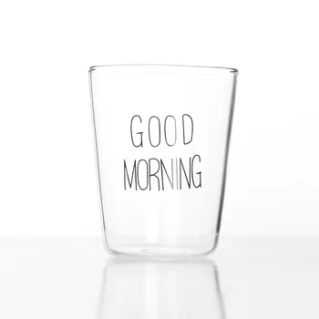 300 ML Tvorivé Sklo Mliečne Raňajky Pohár Priehľadný Kávu, Pohár Teplej Vody, Džúsu, Čaju Pohár Dobré ráno raňajky sklo