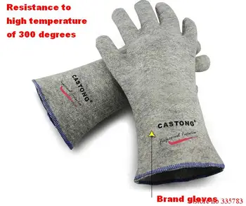 300 stupeň priemyselné vykurovanie rukavice vysoká teplota, oheň Rukavice Vysokej kvality ohňovzdorné rukavice široko Používané