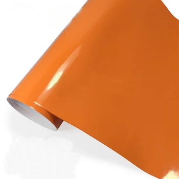 300mmx1520mm Lesklý Orange vinyl Auto Auto Styling Auto a motocykel nálepky Vinyl Zábal Film odvzdušňovací Nálepky Odtlačkový Aršík