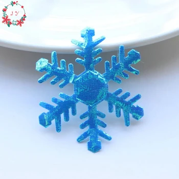 300pcs/veľa najrôznejších dúhové Lesk Cítil Snowflake Patch Textílie Nášivka Edelweiss 65mm Festival Dekor, DIY Funguje ,Vianoce, výzdoba
