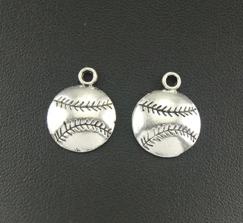 30pc Antique Silver Tone Baseball Softball zobrazili kľúčové tlačidlá Kovový Náramok, Náhrdelník Šperky Zistenia A505