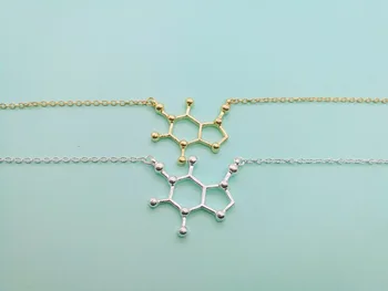 30PCS Kofeín Molekuly Náhrdelník Chemických Molekúl Náhrdelník Vedy Štruktúra Chémie Kávy Náhrdelníky Sestier Šperky