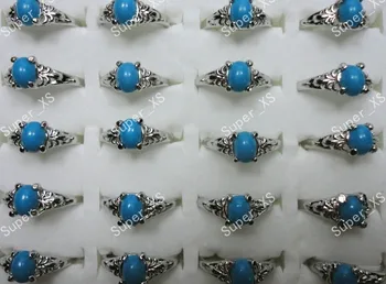 30pcs Nové veľkoobchod šperkov prsteň veľa módnych modrá Malajský ženy strieborné pozlátené krúžky LB056 doprava zadarmo