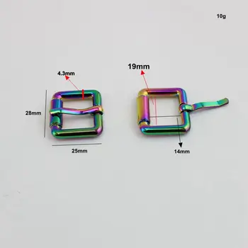 30pcs Vnútorné 19 mm Rainbow Leštené farba turnbuckle zliatiny zinku námestie pin pracky kovové tašky/opasky, pracky