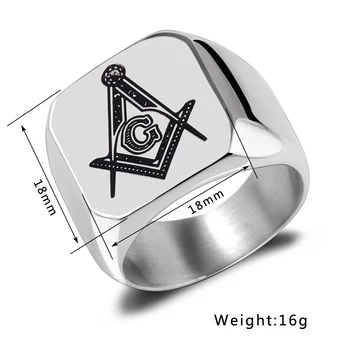 316L Nerezovej Ocele Slobodomurárstva Krúžok pre Mužov, master slobodomurárstva signet ring, slobodný murár krúžok šperky